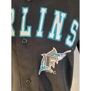 Youth Large(14-16) Florida Marlins Majestic MLB Black Cool Base Jersey